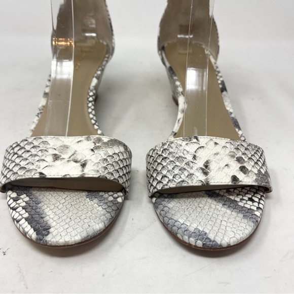 Ann Taylor Giuliana Snake Print Genuine Leather Wedge Sandals ankle strap size 9 - Picture 4 of 10